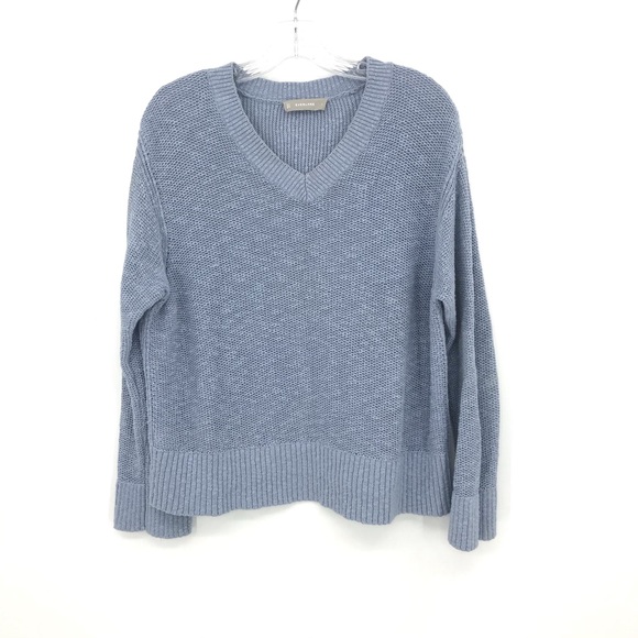 Everlane Sweaters - Everlane Cotton-Linen V-Neck Sweater Baby Blue